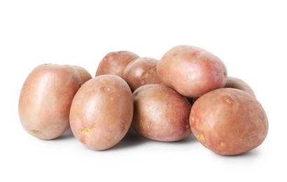 Photo of Many fresh ripe potatoes isolated on white