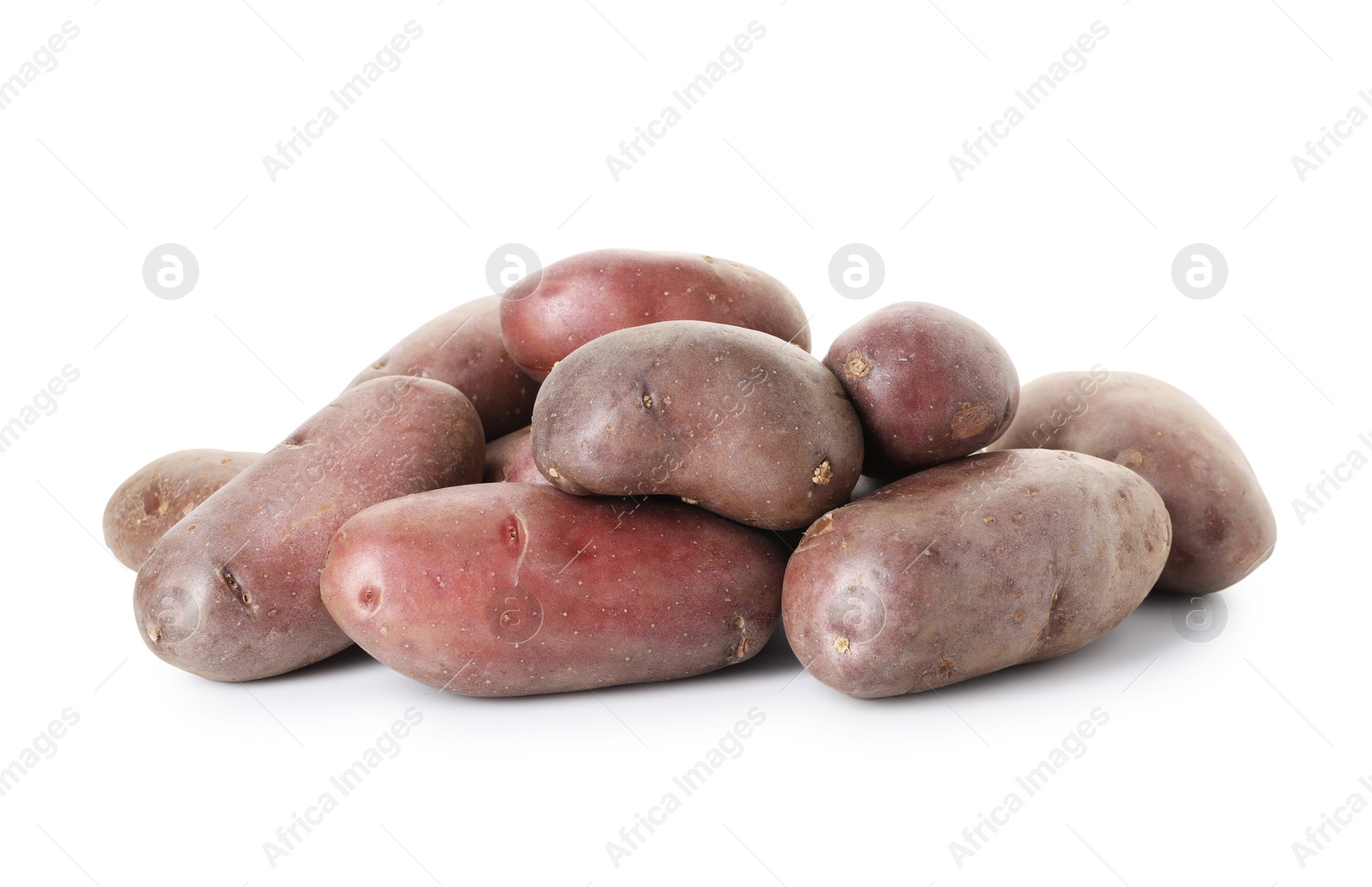 Photo of Fresh ripe red potatoes isolated on white