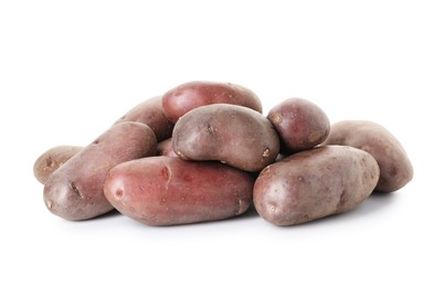 Photo of Fresh ripe red potatoes isolated on white