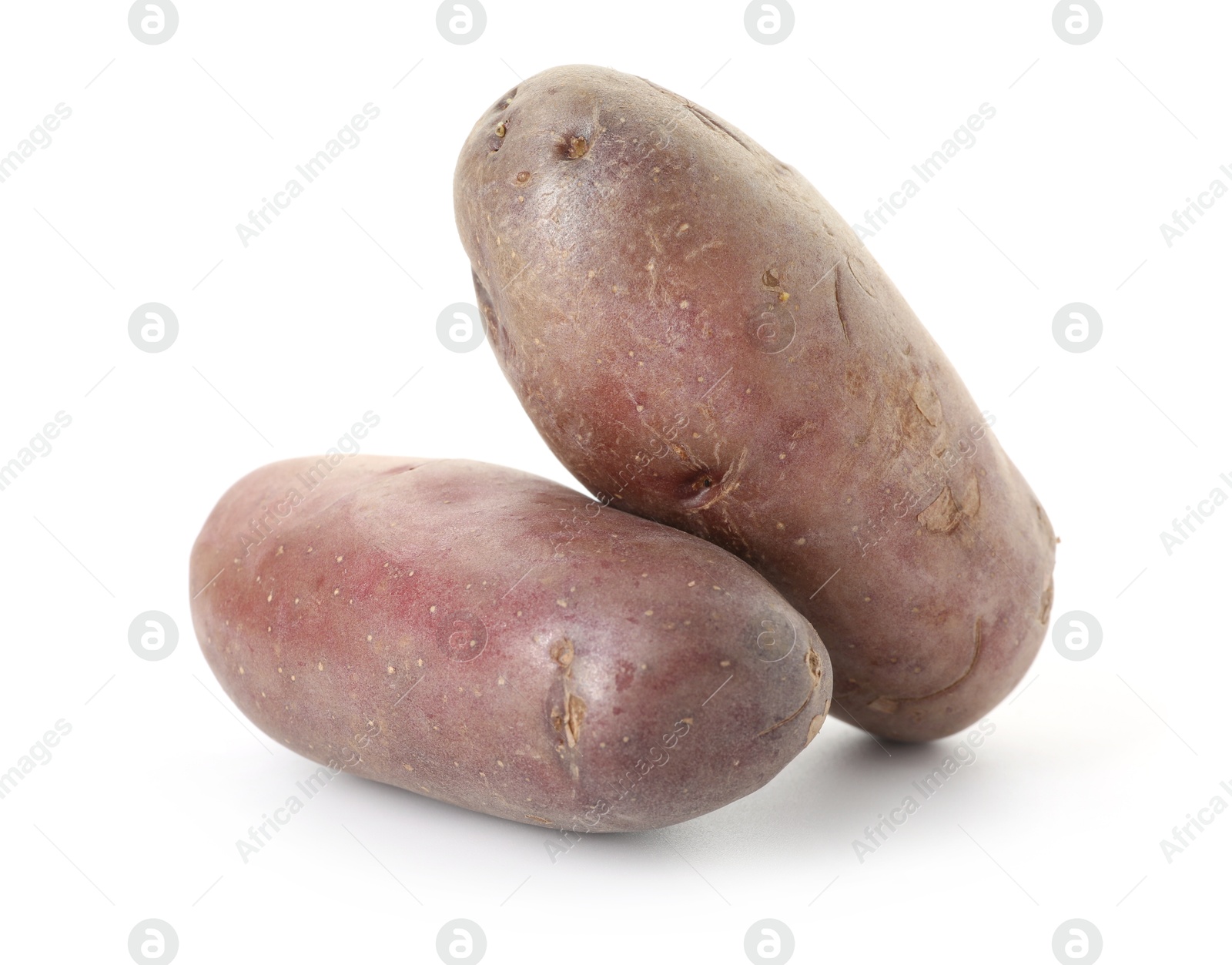 Photo of Fresh ripe red potatoes isolated on white