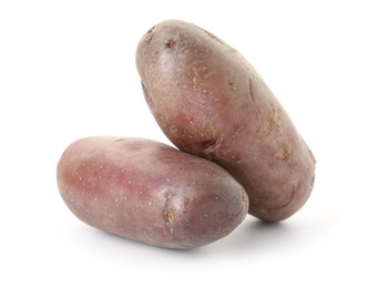 Photo of Fresh ripe red potatoes isolated on white