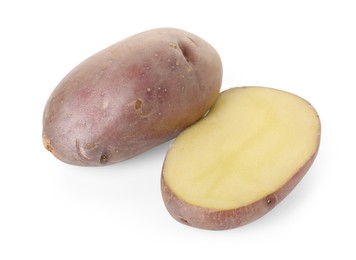 Photo of Fresh ripe red potatoes isolated on white