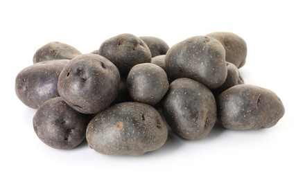 Photo of Fresh ripe purple potatoes isolated on white