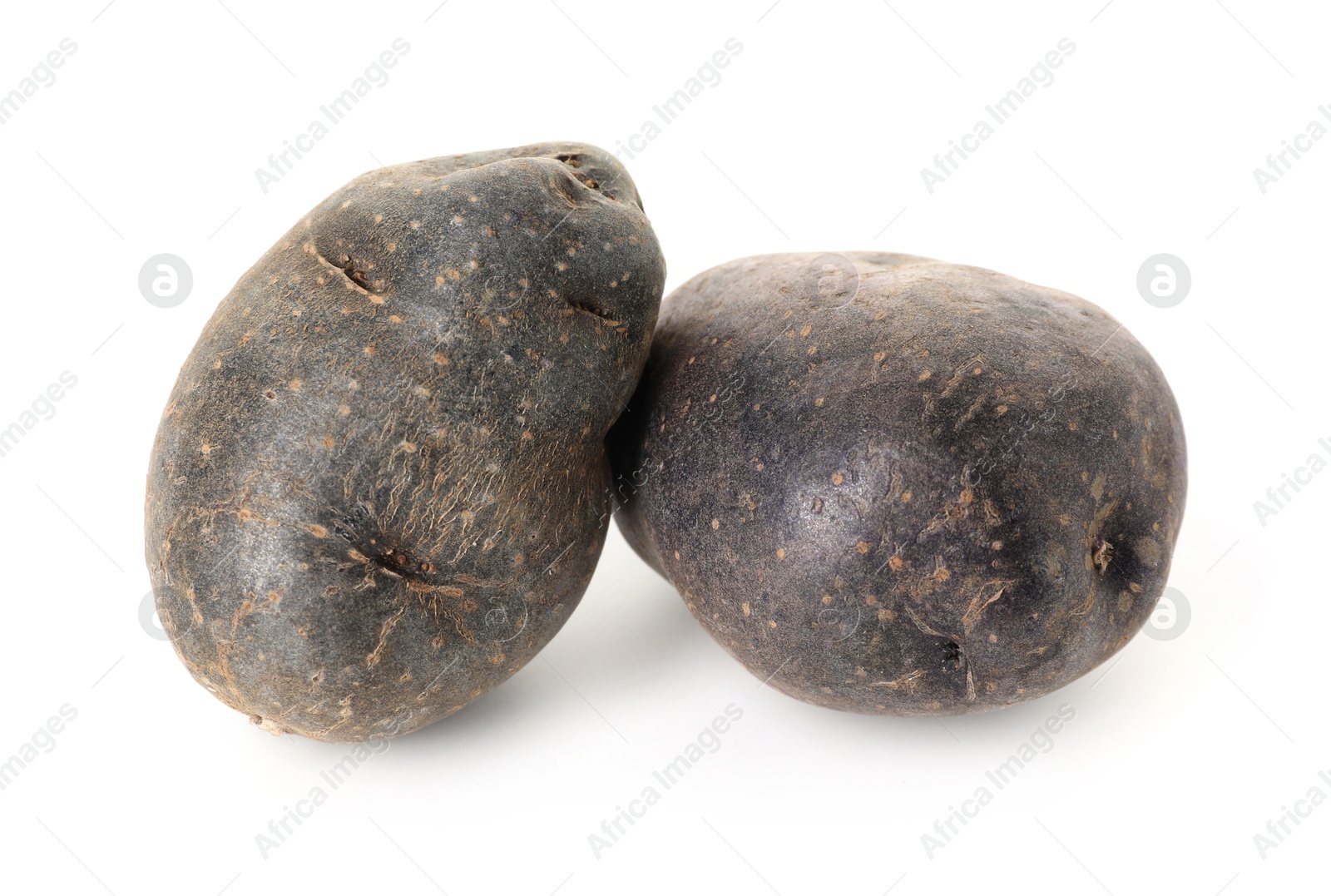 Photo of Fresh ripe purple potatoes isolated on white