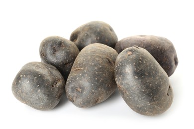 Photo of Fresh ripe purple potatoes isolated on white