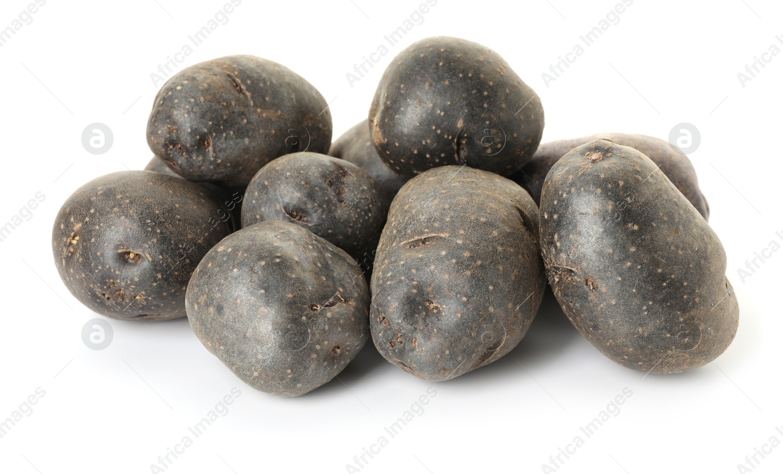 Photo of Fresh ripe purple potatoes isolated on white