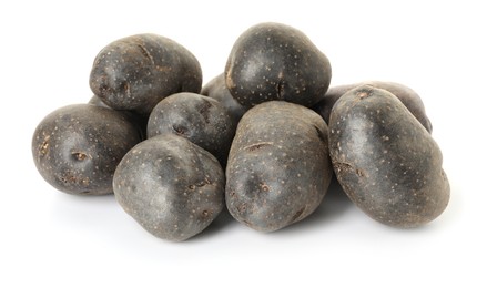 Photo of Fresh ripe purple potatoes isolated on white