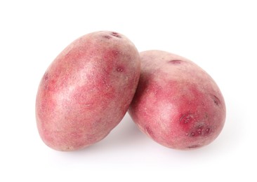 Photo of Fresh ripe red potatoes isolated on white