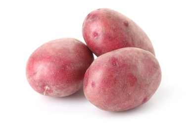 Photo of Fresh ripe red potatoes isolated on white