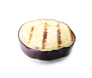 Photo of Grilled slice of eggplant isolated on white