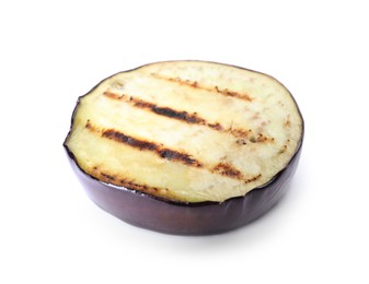 Photo of Grilled slice of eggplant isolated on white