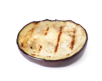 Photo of Grilled slice of eggplant isolated on white