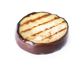 Photo of Grilled slice of eggplant isolated on white