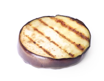 Photo of Grilled slice of eggplant isolated on white