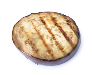 Photo of Grilled slice of eggplant isolated on white