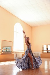 Photo of Professional dancer training choreography in dance studio