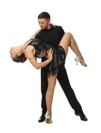 Photo of Couple of professional dancers on white background