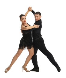 Photo of Couple of professional dancers on white background