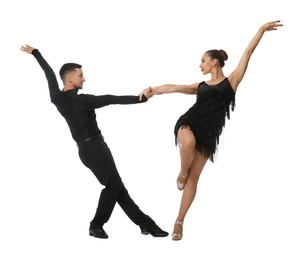Photo of Couple of professional dancers on white background