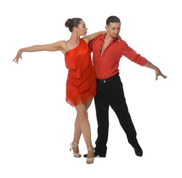 Photo of Couple of professional dancers on white background