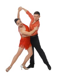Photo of Couple of professional dancers on white background