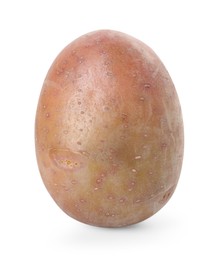 Photo of One fresh ripe potato isolated on white
