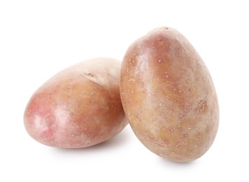 Photo of Two fresh ripe potatoes isolated on white