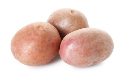 Photo of Many fresh ripe potatoes isolated on white