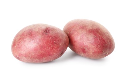 Photo of Fresh ripe red potatoes isolated on white