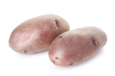 Photo of Fresh ripe red potatoes isolated on white