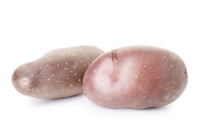 Photo of Fresh ripe red potatoes isolated on white