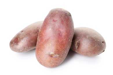 Photo of Fresh ripe red potatoes isolated on white