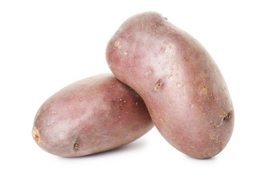 Photo of Fresh ripe red potatoes isolated on white
