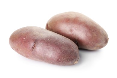 Photo of Fresh ripe red potatoes isolated on white
