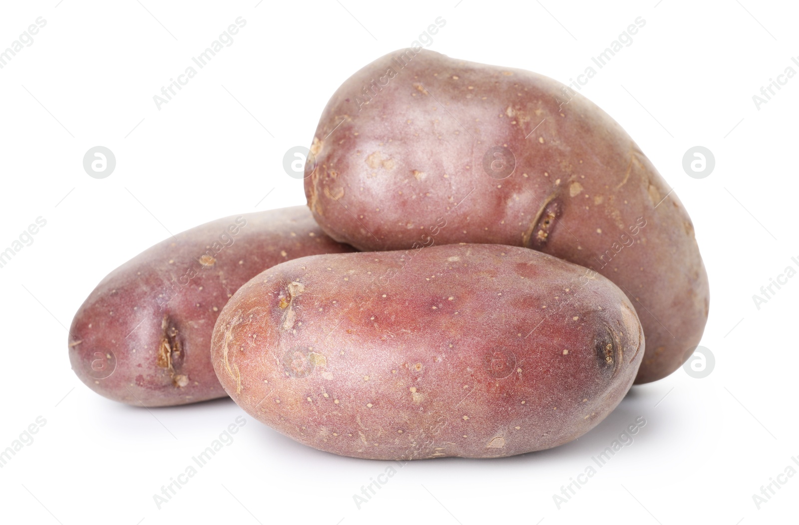 Photo of Fresh ripe red potatoes isolated on white