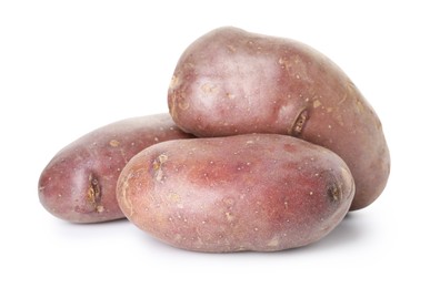 Photo of Fresh ripe red potatoes isolated on white