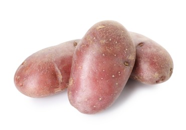 Photo of Fresh ripe red potatoes isolated on white