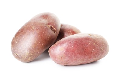 Photo of Fresh ripe red potatoes isolated on white