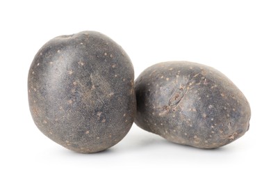 Photo of Fresh ripe purple potatoes isolated on white