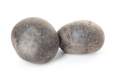 Photo of Fresh ripe purple potatoes isolated on white