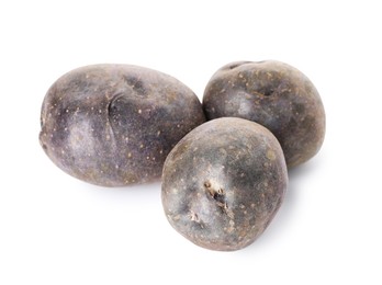 Photo of Fresh ripe purple potatoes isolated on white