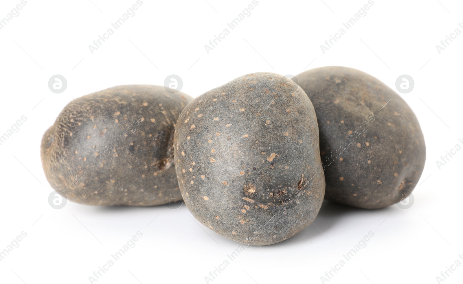 Photo of Fresh ripe purple potatoes isolated on white