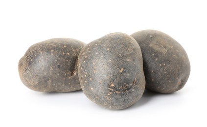Photo of Fresh ripe purple potatoes isolated on white