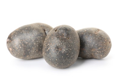Photo of Fresh ripe purple potatoes isolated on white