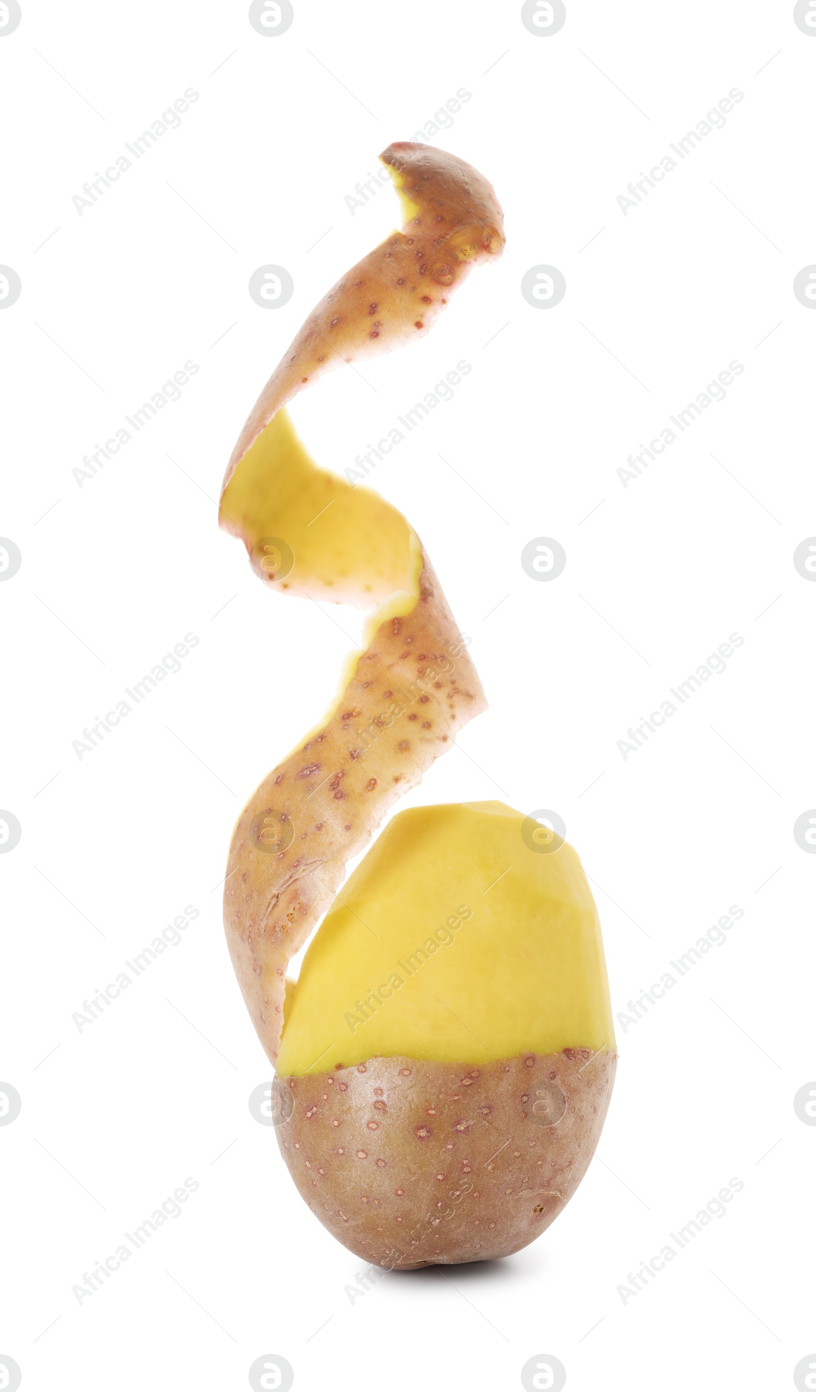 Photo of Raw potato with peel isolated on white