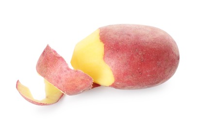 Photo of Raw red potato with peel isolated on white