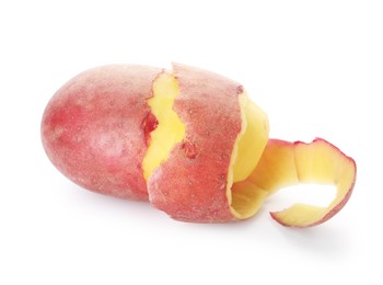 Photo of Raw red potato with peel isolated on white