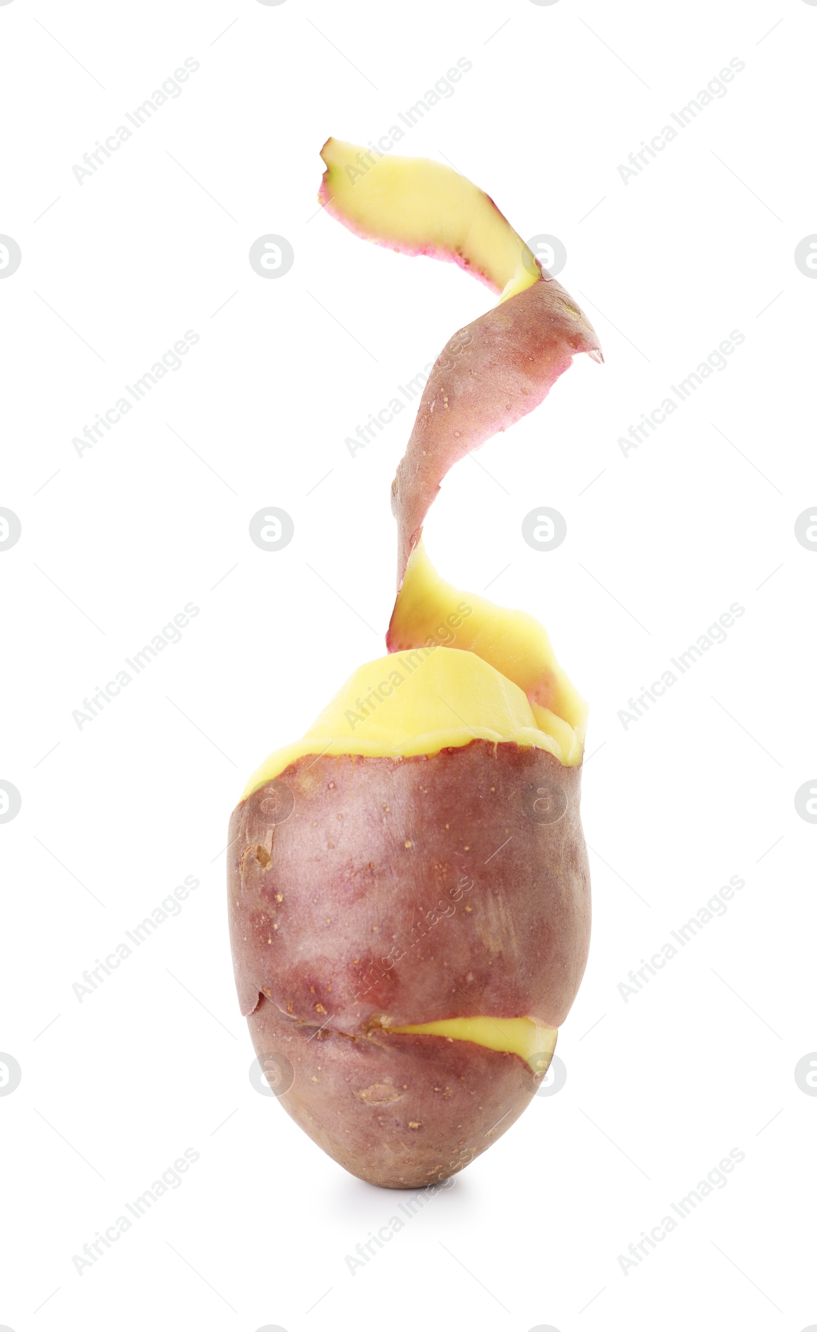 Raw red potato with peel isolated on white Photo of Raw red potato with peel isolated on white