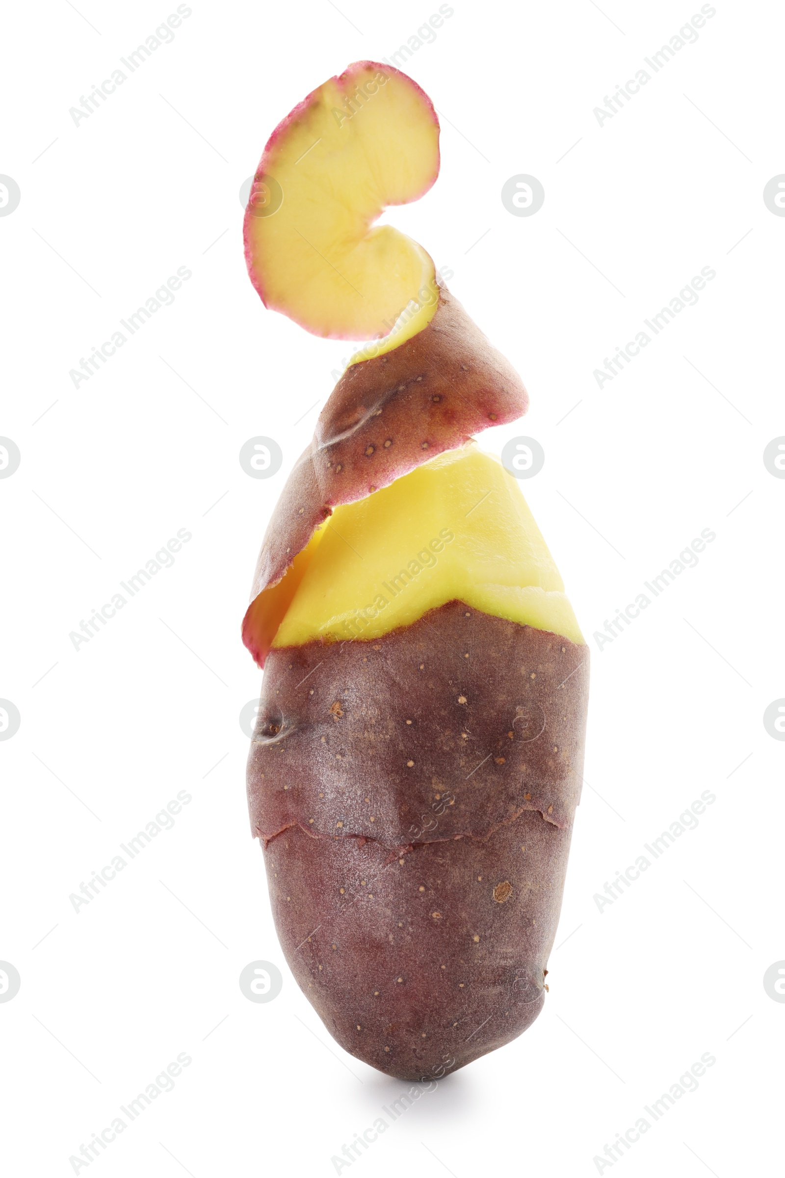 Raw red potato with peel isolated on white Photo of Raw red potato with peel isolated on white