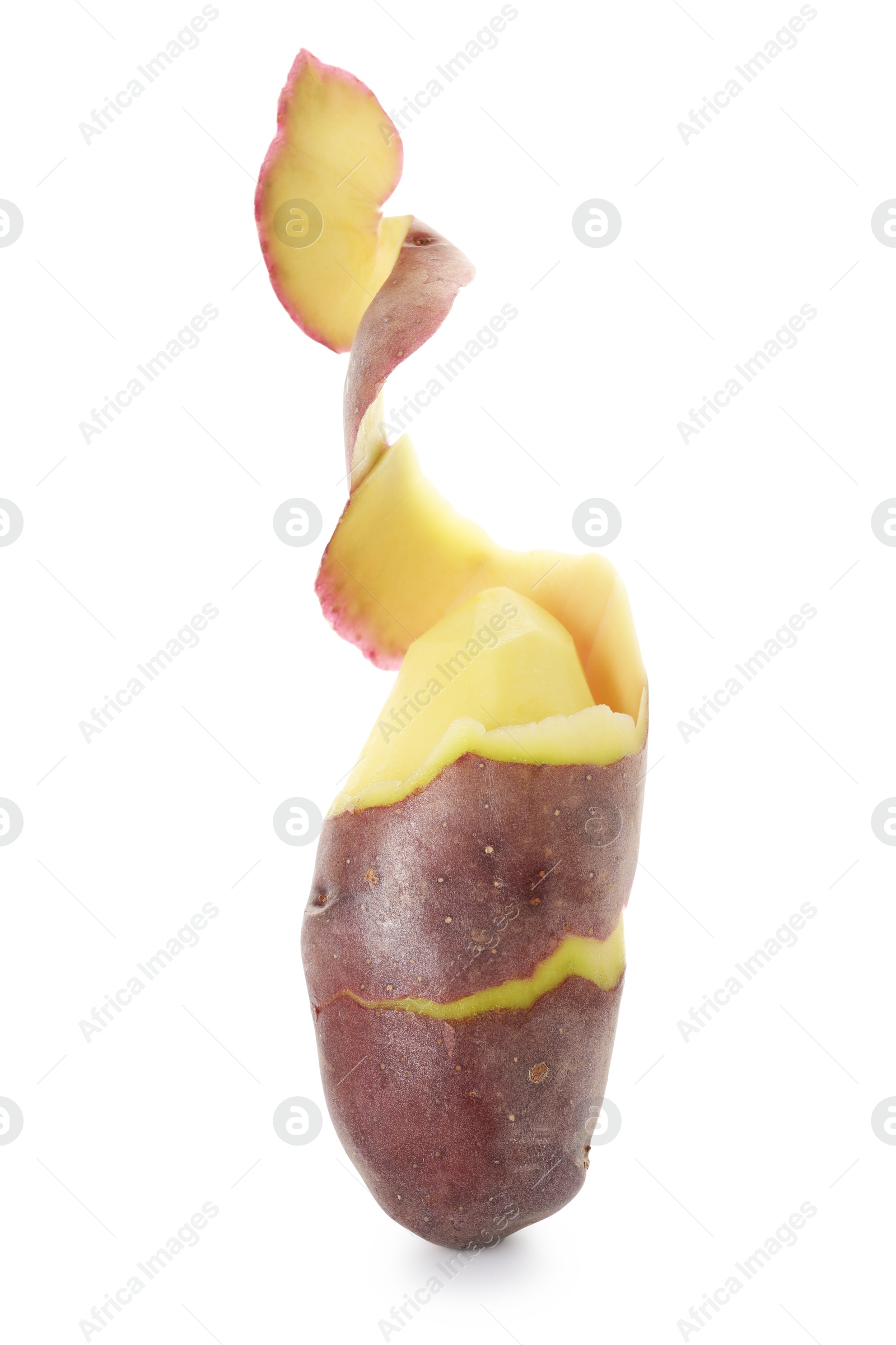 Raw red potato with peel isolated on white Photo of Raw red potato with peel isolated on white